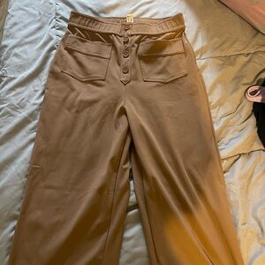 Halara Stylish Tan&Navy High Waisted Wide-Leg Pants
